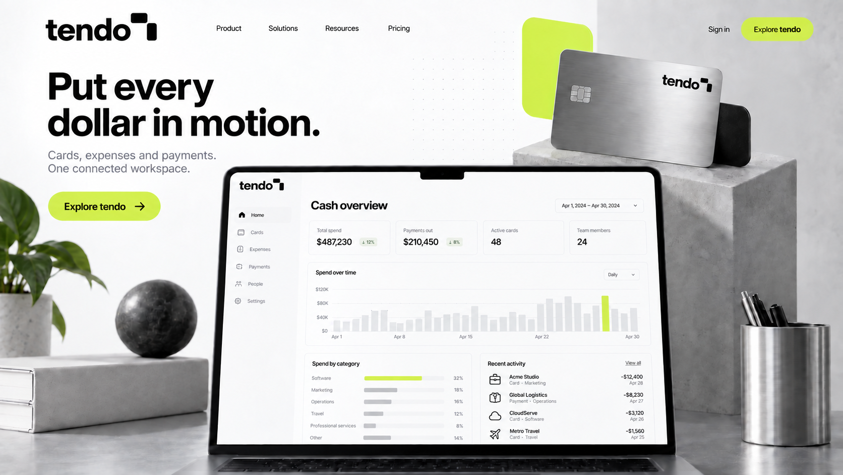 tendo — Website — put every dollar in motion