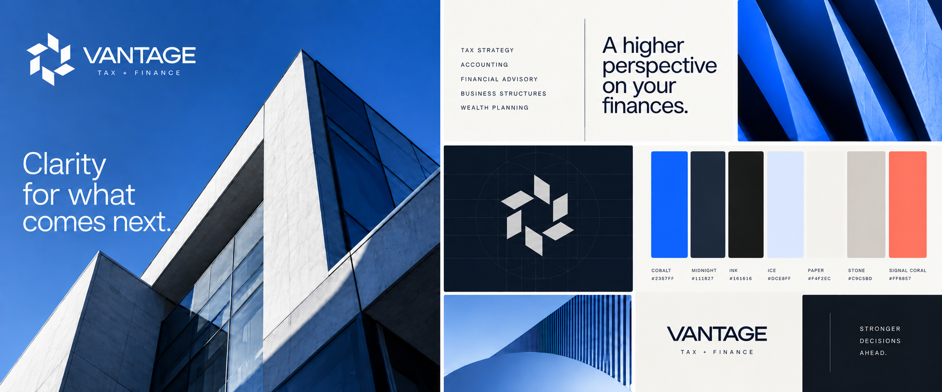 VANTAGE — Clarity for what comes next — visual direction